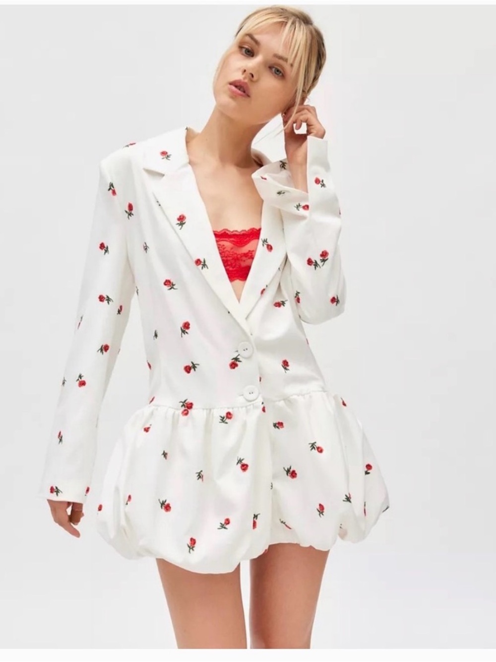 For Love & Lemons White Talia Blazer Mini Dress. Size Small